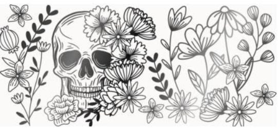 Skull w/flowers