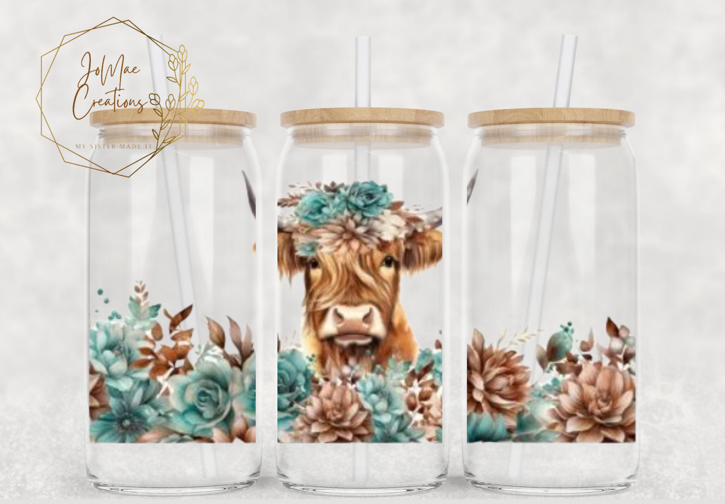 Highland Cow Brown/Teal